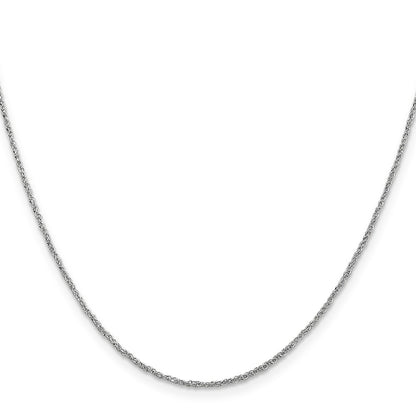 14K  White Gold 16 inch 1.1mm Ropa with Spring Ring Clasp Chain