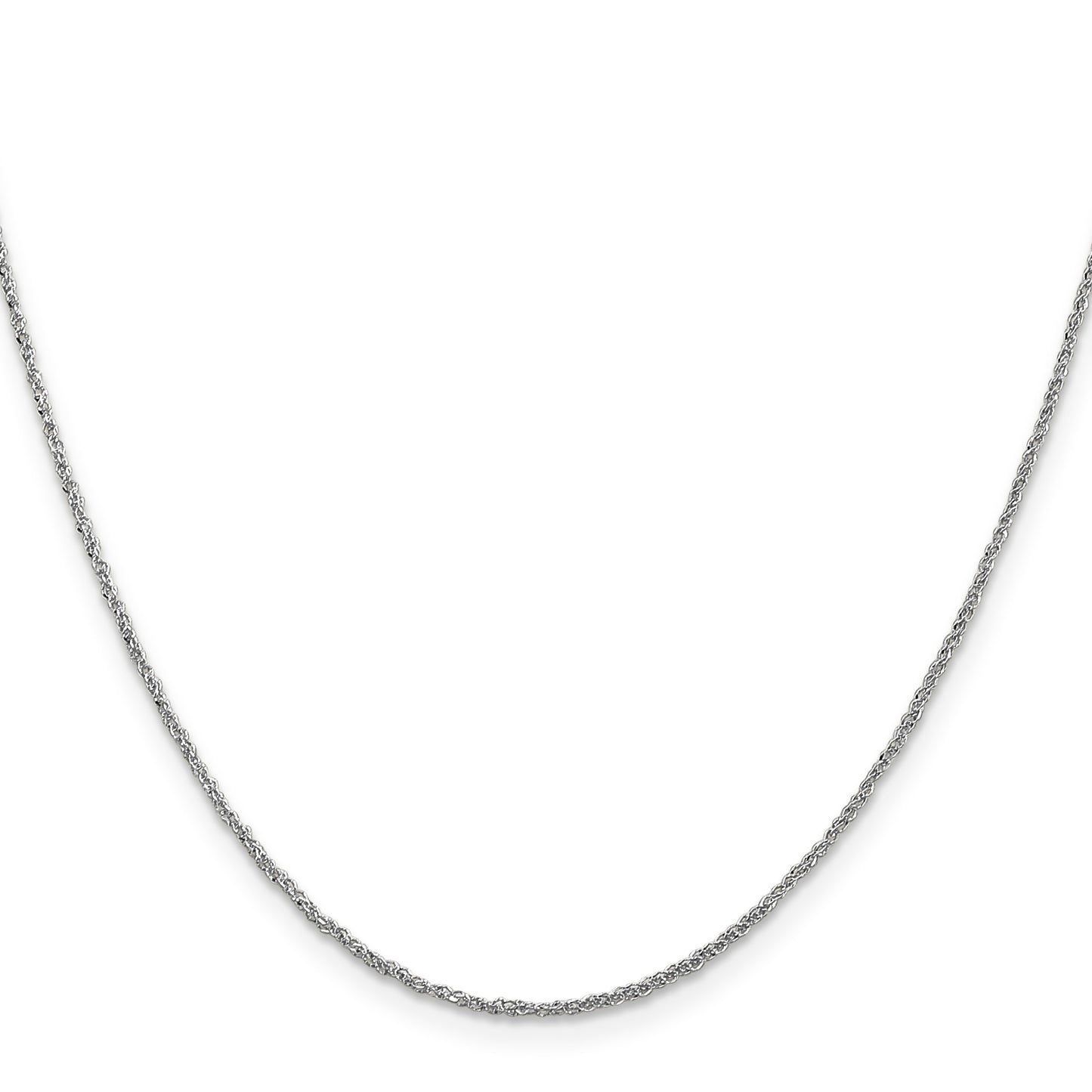 14K  White Gold 24 inch 1.1mm Ropa with Spring Ring Clasp Chain