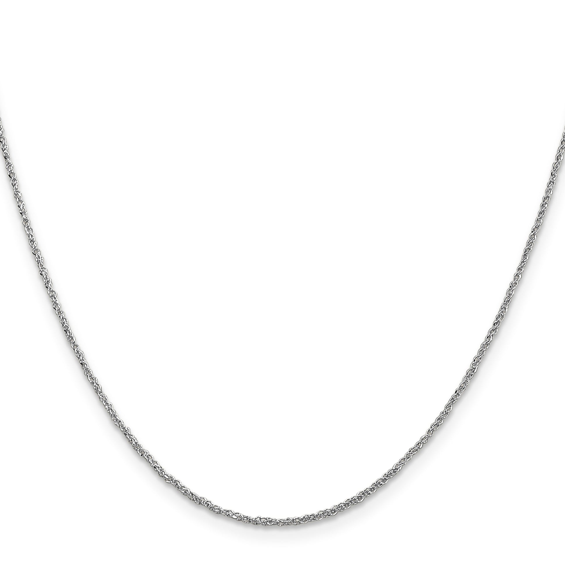 14K  White Gold 20 inch 1.1mm Ropa with Spring Ring Clasp Chain