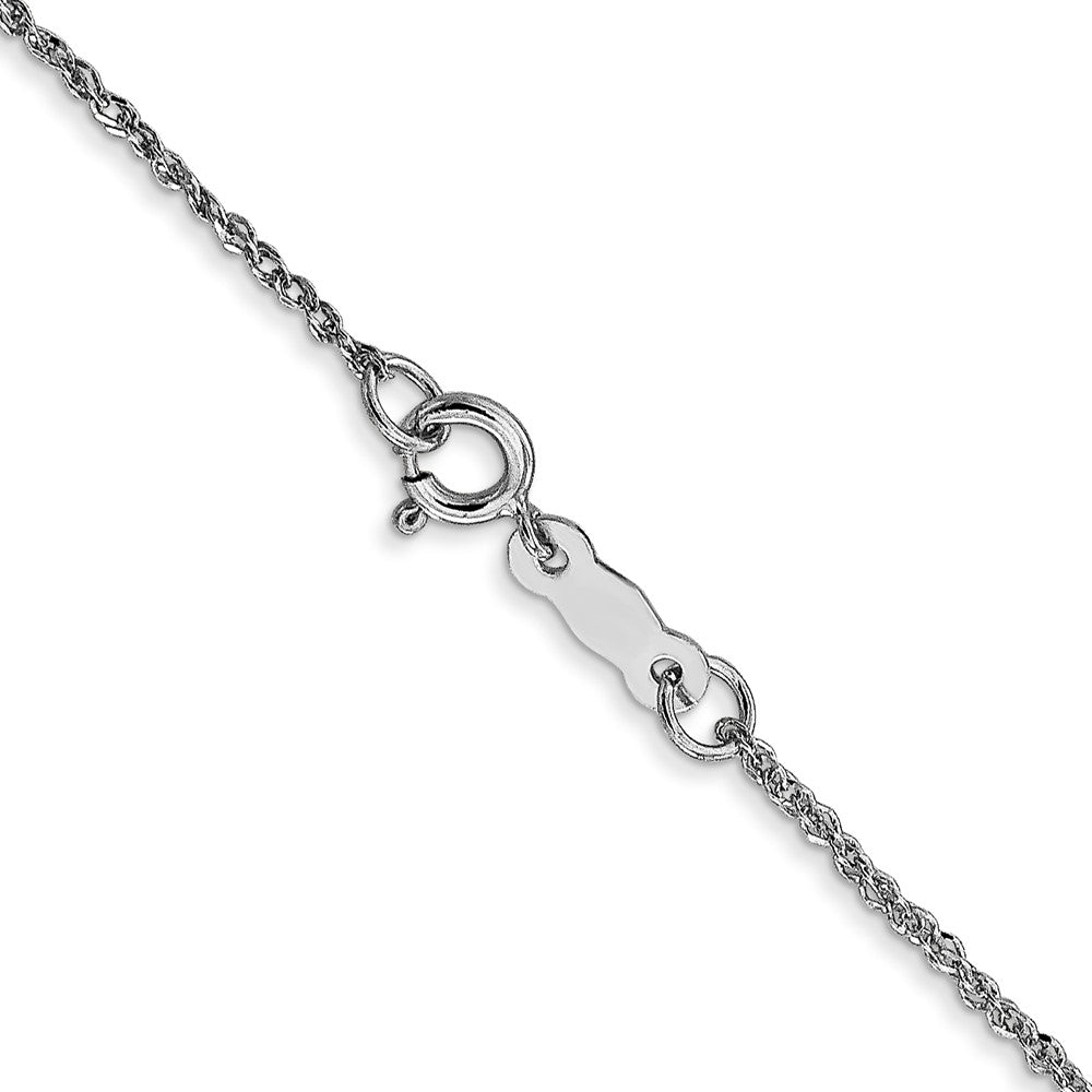 14K  White Gold 16 inch 1.1mm Ropa with Spring Ring Clasp Chain