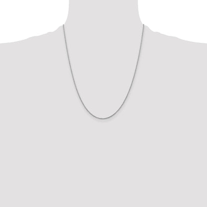 14K  White Gold 22 inch 1.1mm Ropa with Spring Ring Clasp Chain
