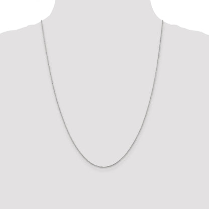 14K  White Gold 24 inch 1.1mm Ropa with Spring Ring Clasp Chain