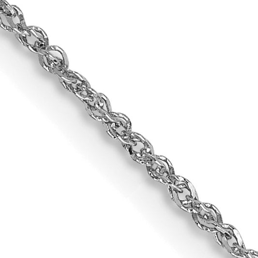 14K  White Gold 16 inch 1.1mm Ropa with Spring Ring Clasp Chain