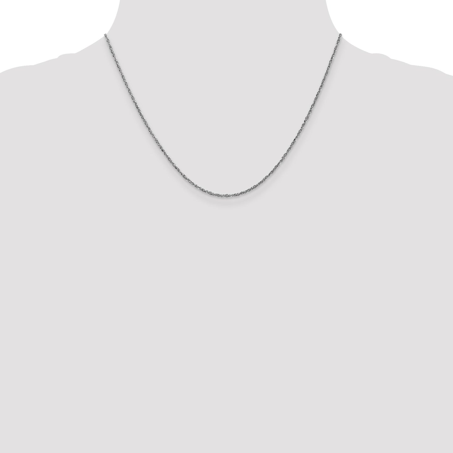 14K  White Gold 18 inch 1.7mm Ropa with Lobster Clasp Chain