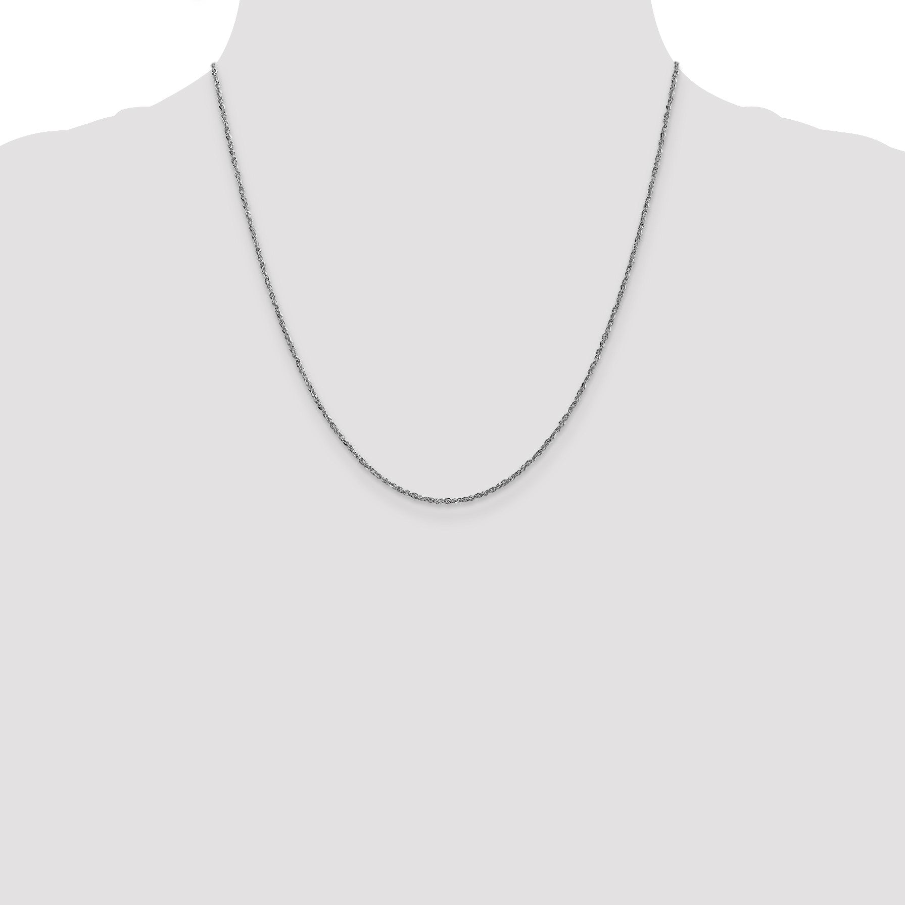 14K  White Gold 20 inch 1.7mm Ropa with Lobster Clasp Chain