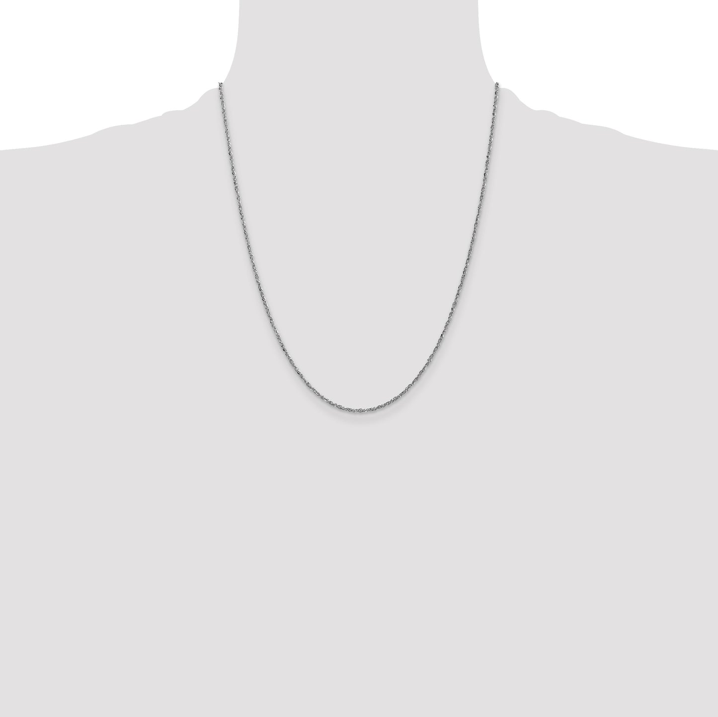14K  White Gold 22 inch 1.7mm Ropa with Lobster Clasp Chain