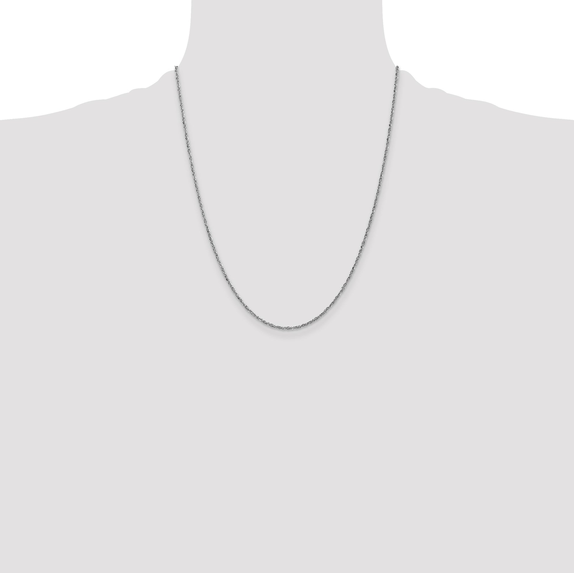 14K  White Gold 22 inch 1.7mm Ropa with Lobster Clasp Chain