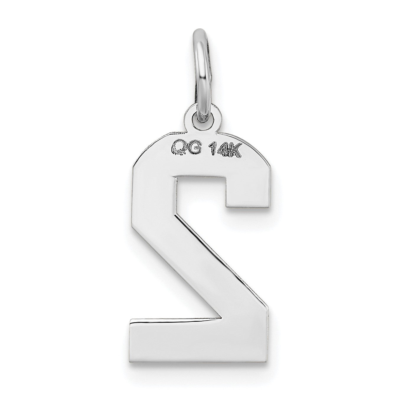14kw Medium Satin Number 2 Charm