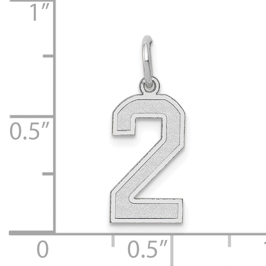 14kw Medium Satin Number 2 Charm