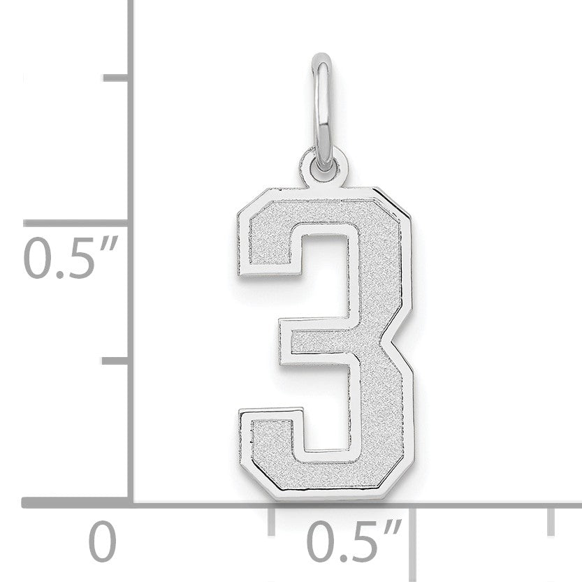 14kw Medium Satin Number 3 Charm
