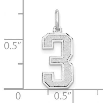 14kw Medium Satin Number 3 Charm