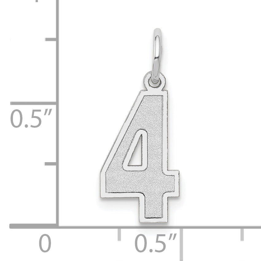 14kw Medium Satin Number 4 Charm