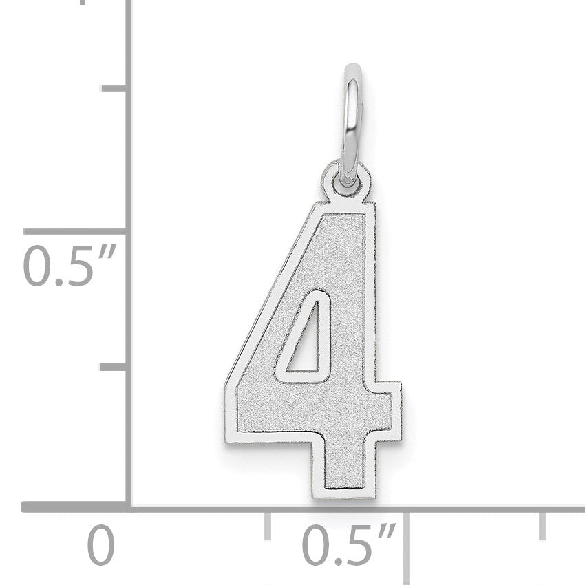 14kw Medium Satin Number 4 Charm