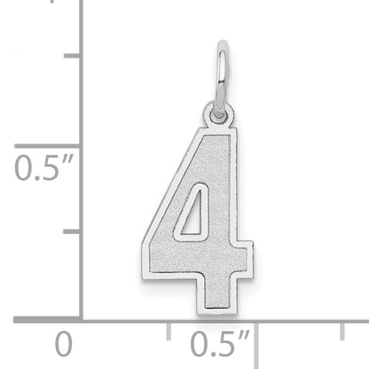 14kw Medium Satin Number 4 Charm