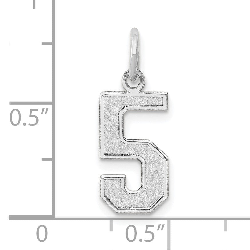 14kw Medium Satin Number 5 Charm