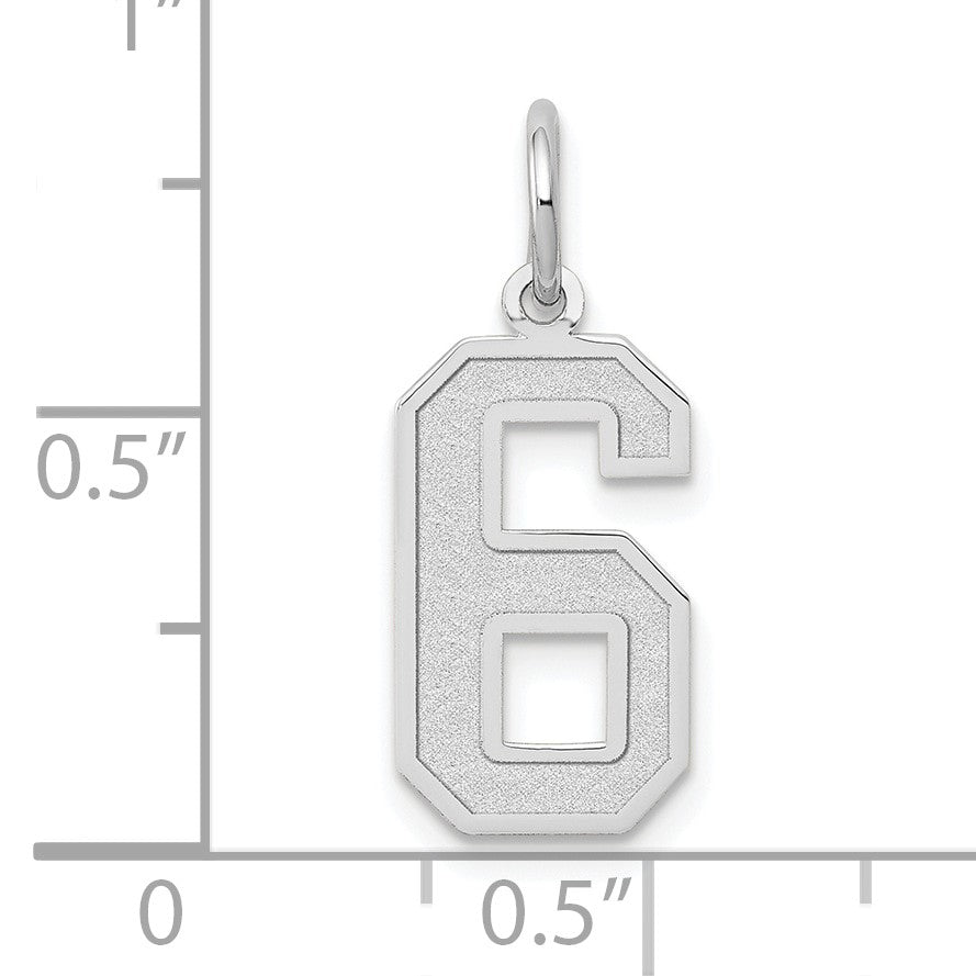 14kw Medium Satin Number 6 Charm