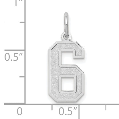 14kw Medium Satin Number 6 Charm