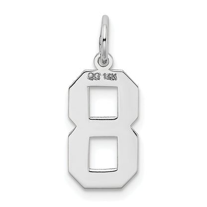 14kw Medium Satin Number 8 Charm