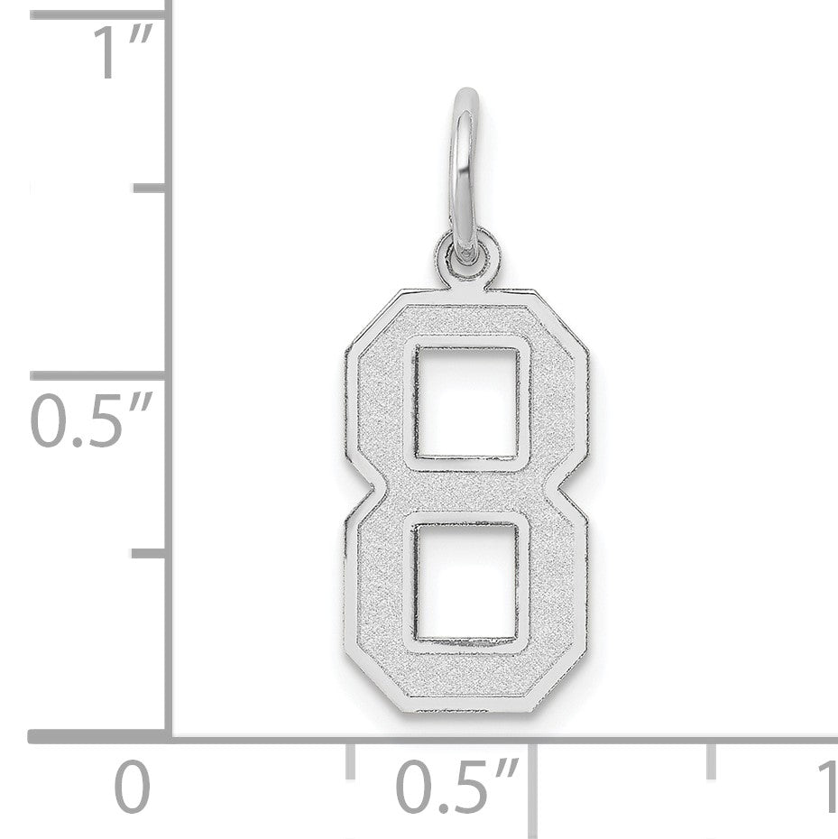 14kw Medium Satin Number 8 Charm
