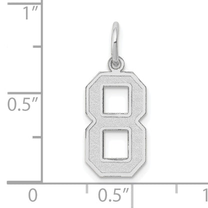 14kw Medium Satin Number 8 Charm