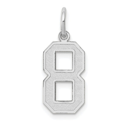 14kw Medium Satin Number 8 Charm