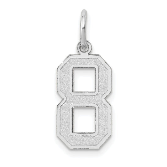 14kw Medium Satin Number 8 Charm