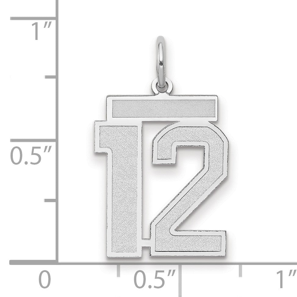 14kw Medium Satin Number 12 Charm