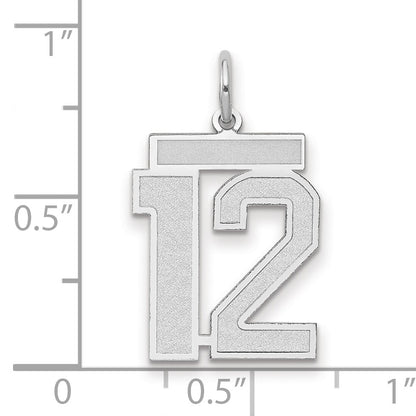 14kw Medium Satin Number 12 Charm