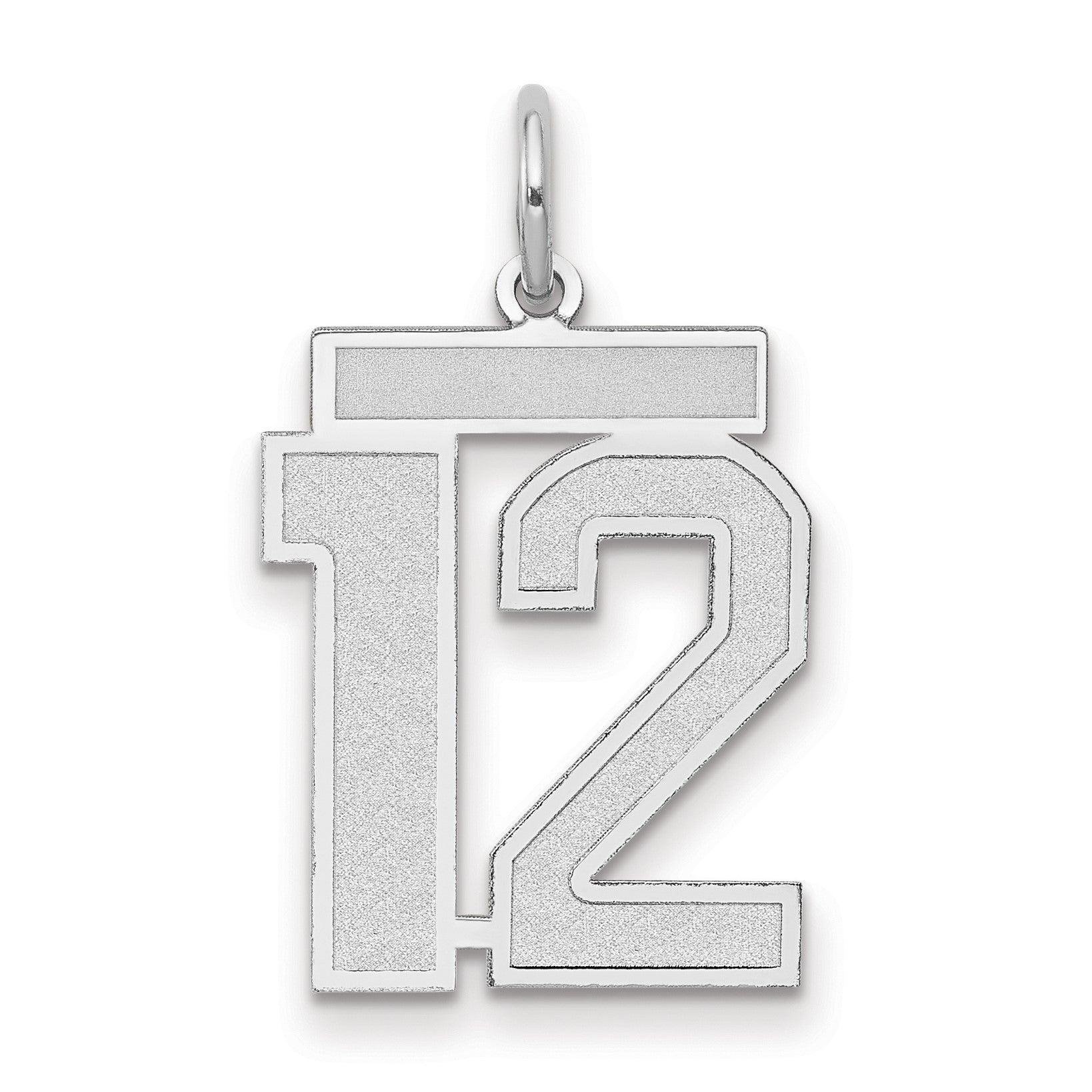 14kw Medium Satin Number 12 Charm