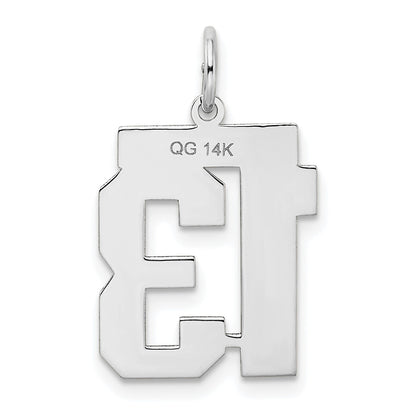 14kw Medium Satin Number 13 Charm