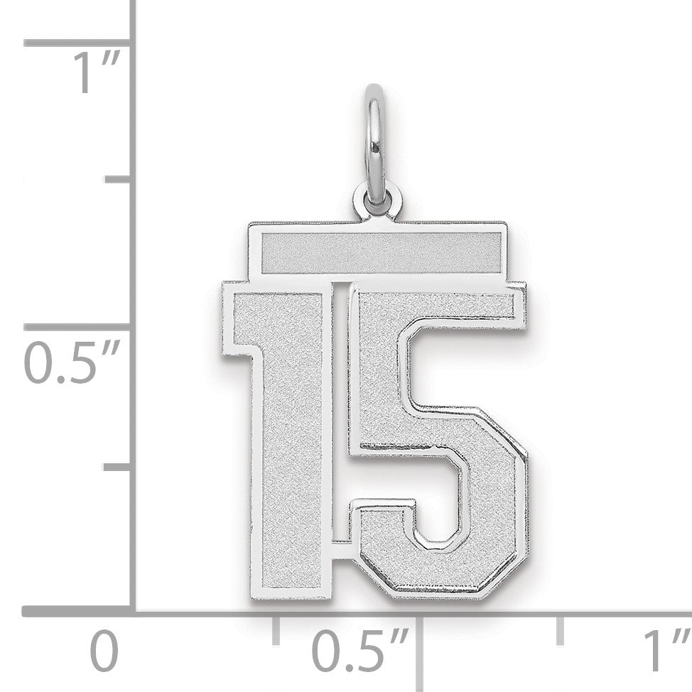 14kw Medium Satin Number 15 Charm