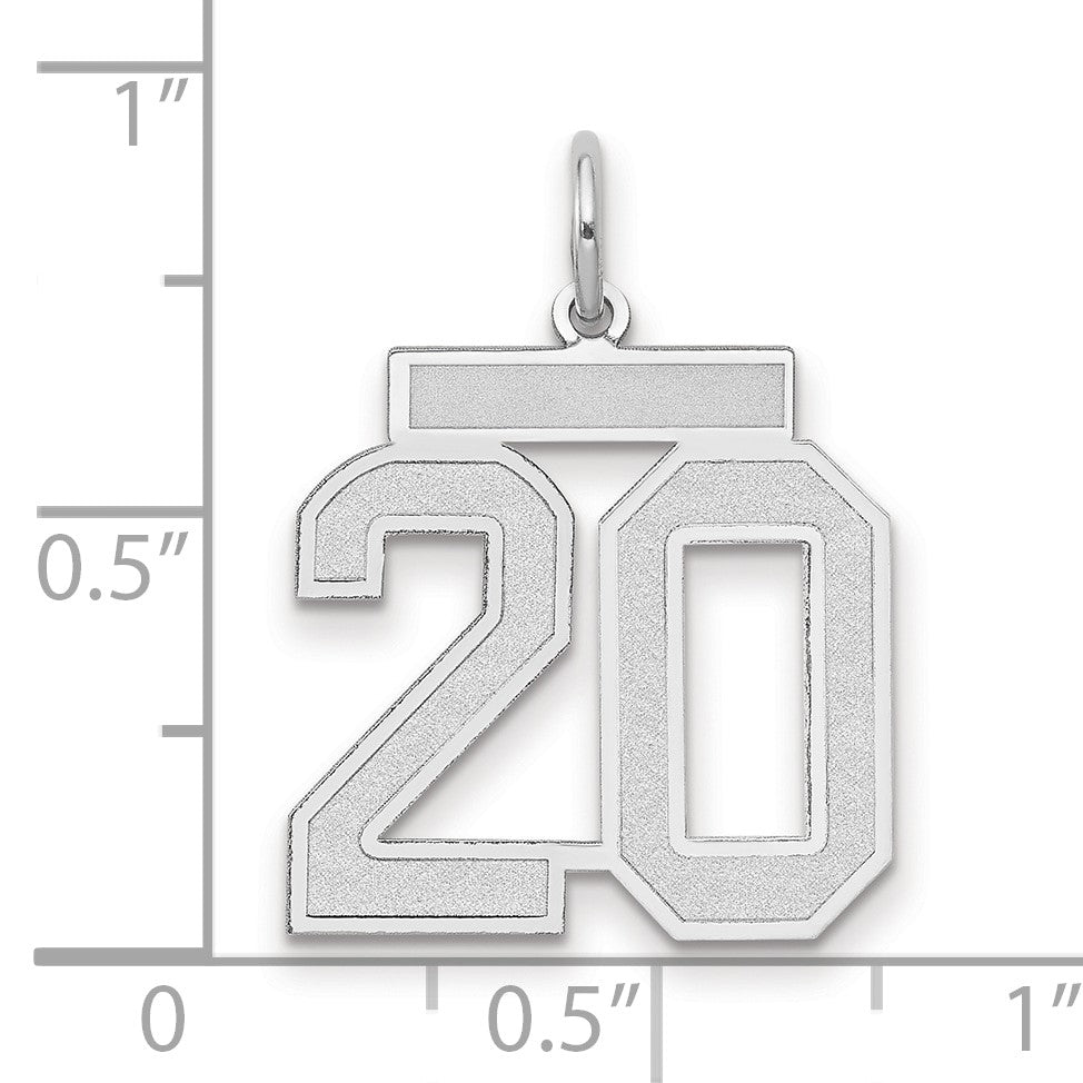 14kw Medium Satin Number 20 Charm