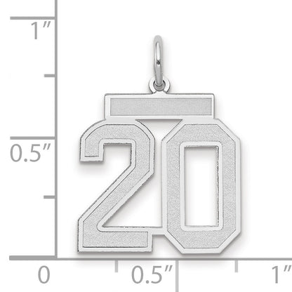 14kw Medium Satin Number 20 Charm