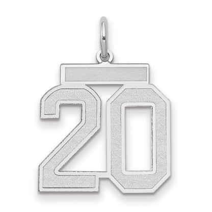14kw Medium Satin Number 20 Charm