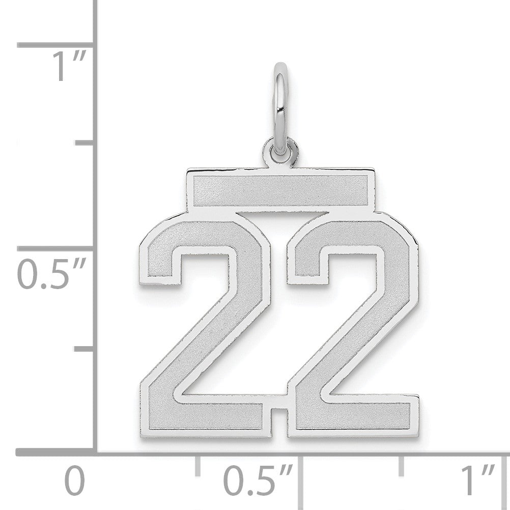 14kw Medium Satin Number 22 Charm