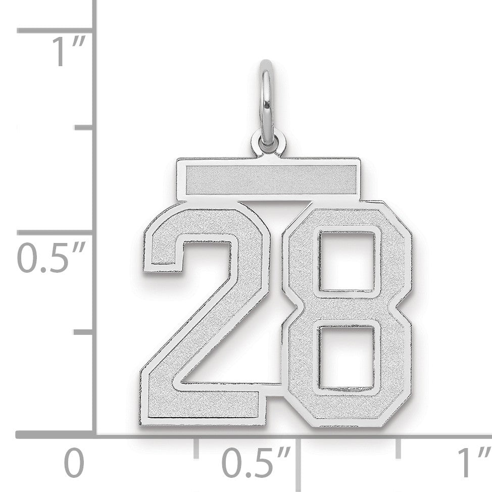 14kw Medium Satin Number 28 Charm