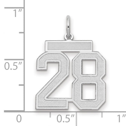 14kw Medium Satin Number 28 Charm