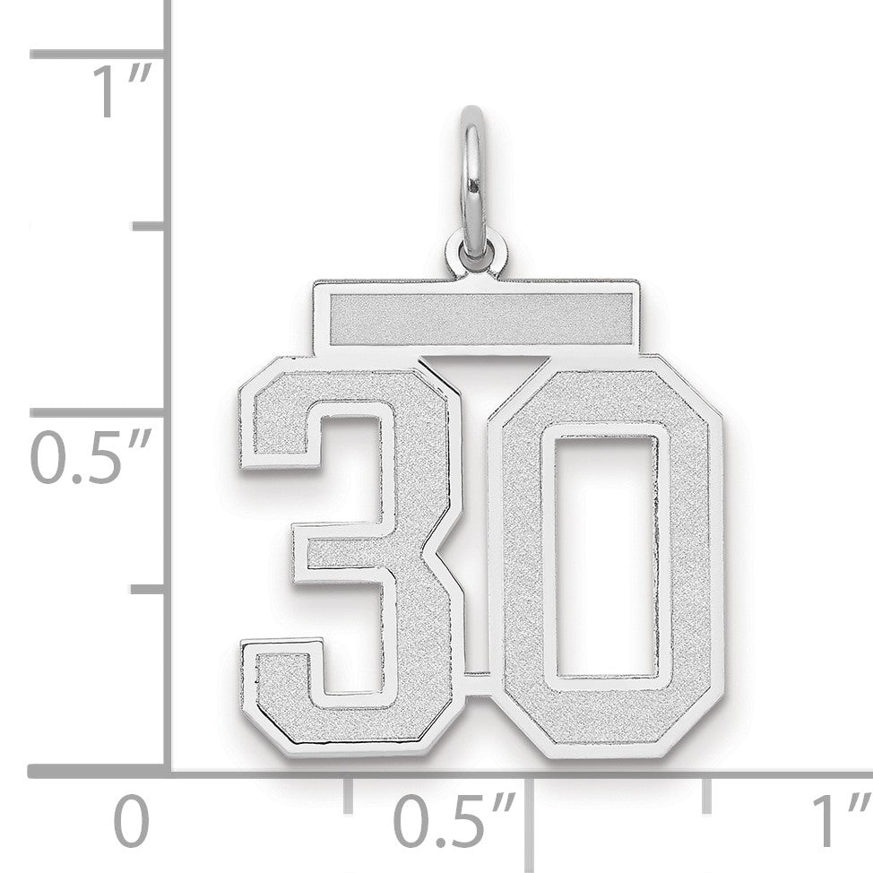 14kw Medium Satin Number 30 Charm