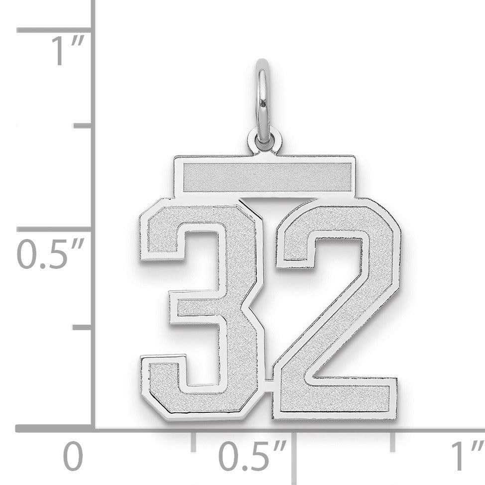 14kw Medium Satin Number 32 Charm