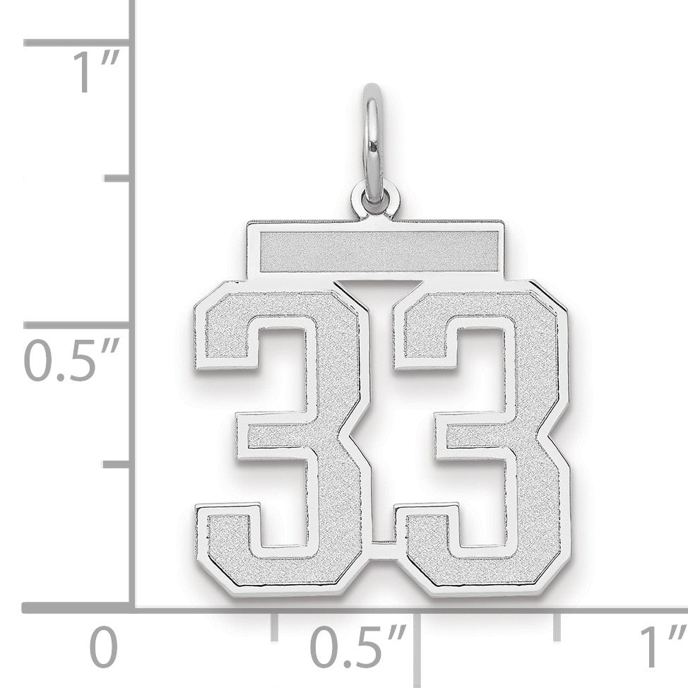 14kw Medium Satin Number 33 Charm