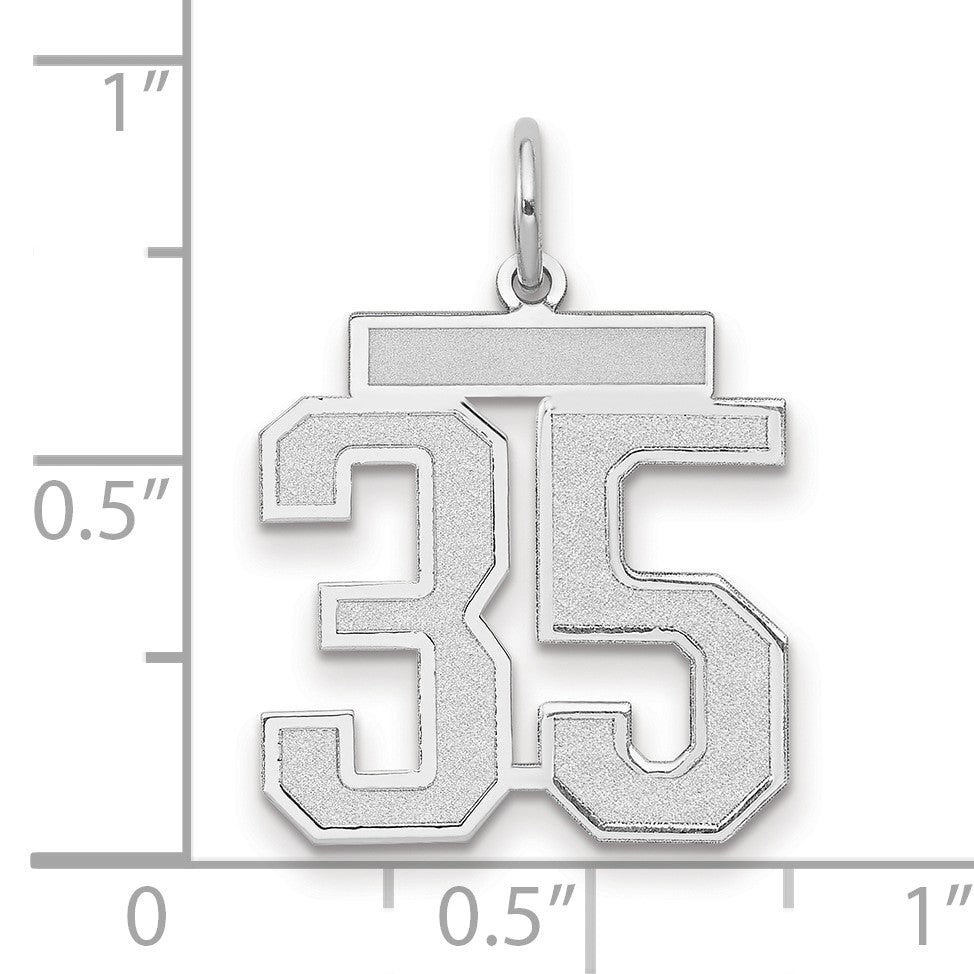 14kw Medium Satin Number 35 Charm