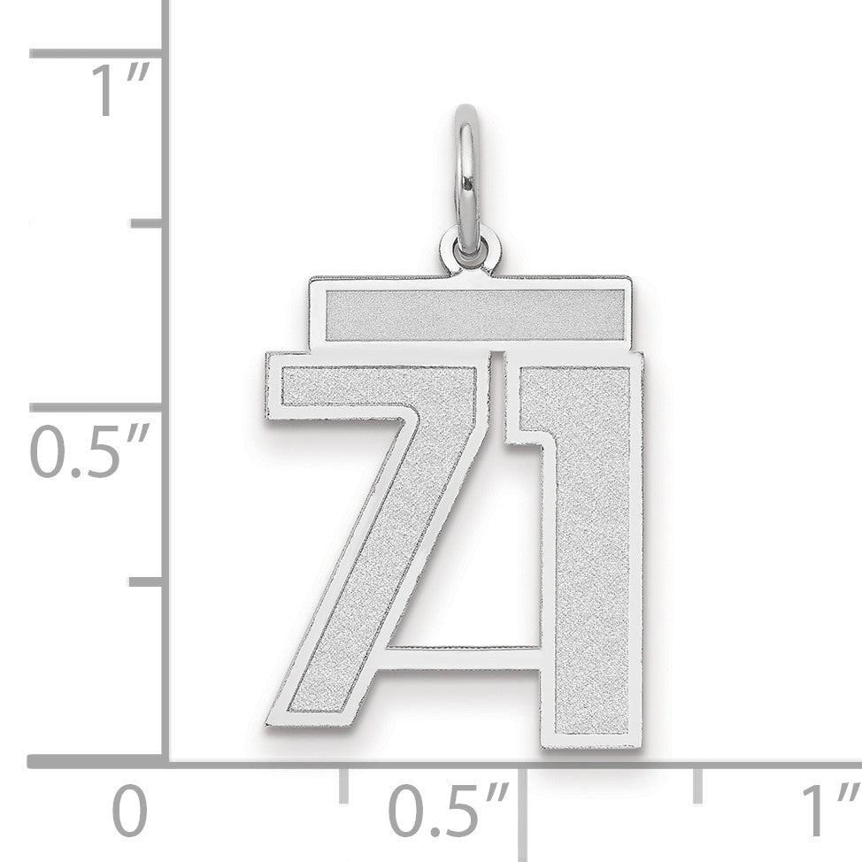 14kw Medium Satin Number 71 Charm