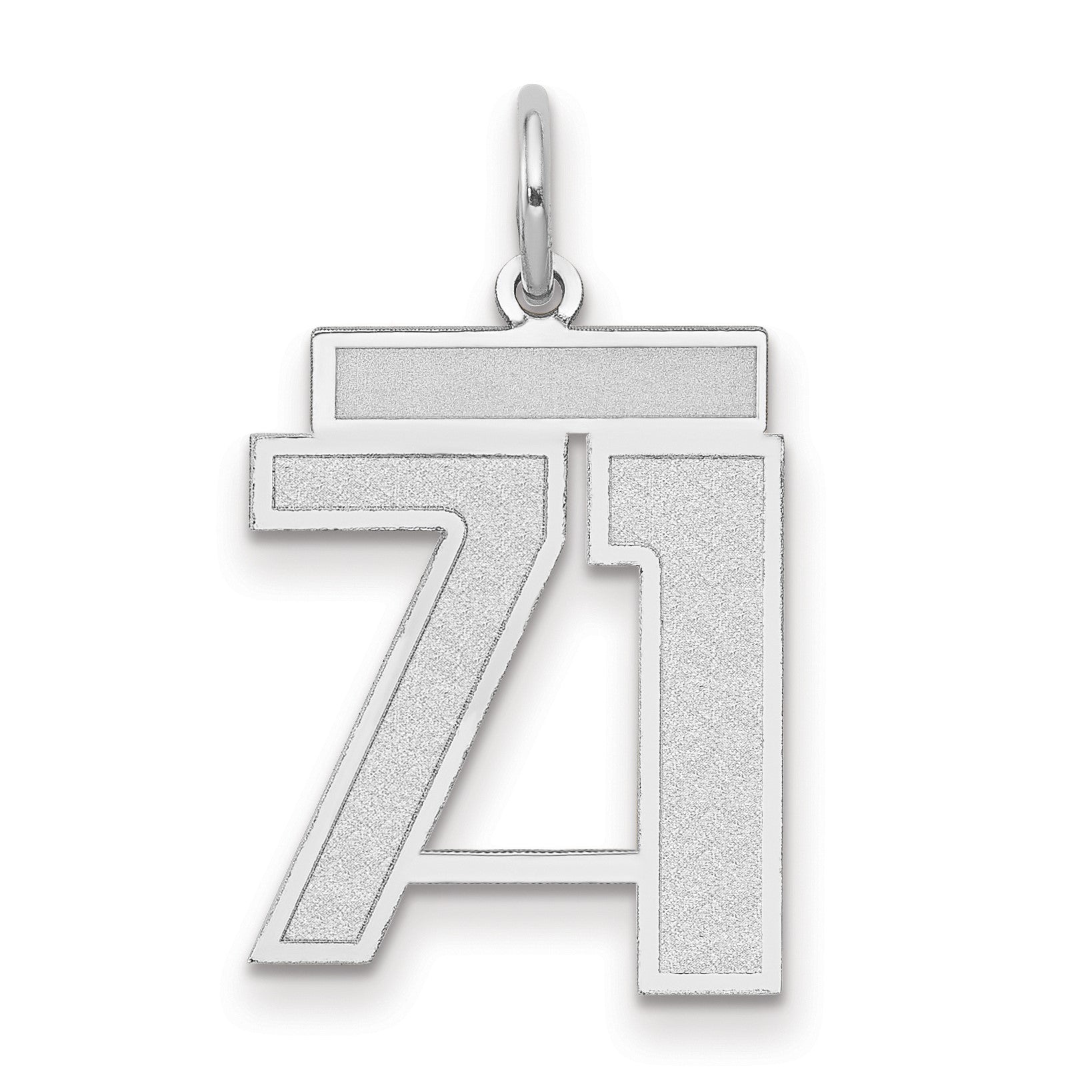 14kw Medium Satin Number 71 Charm