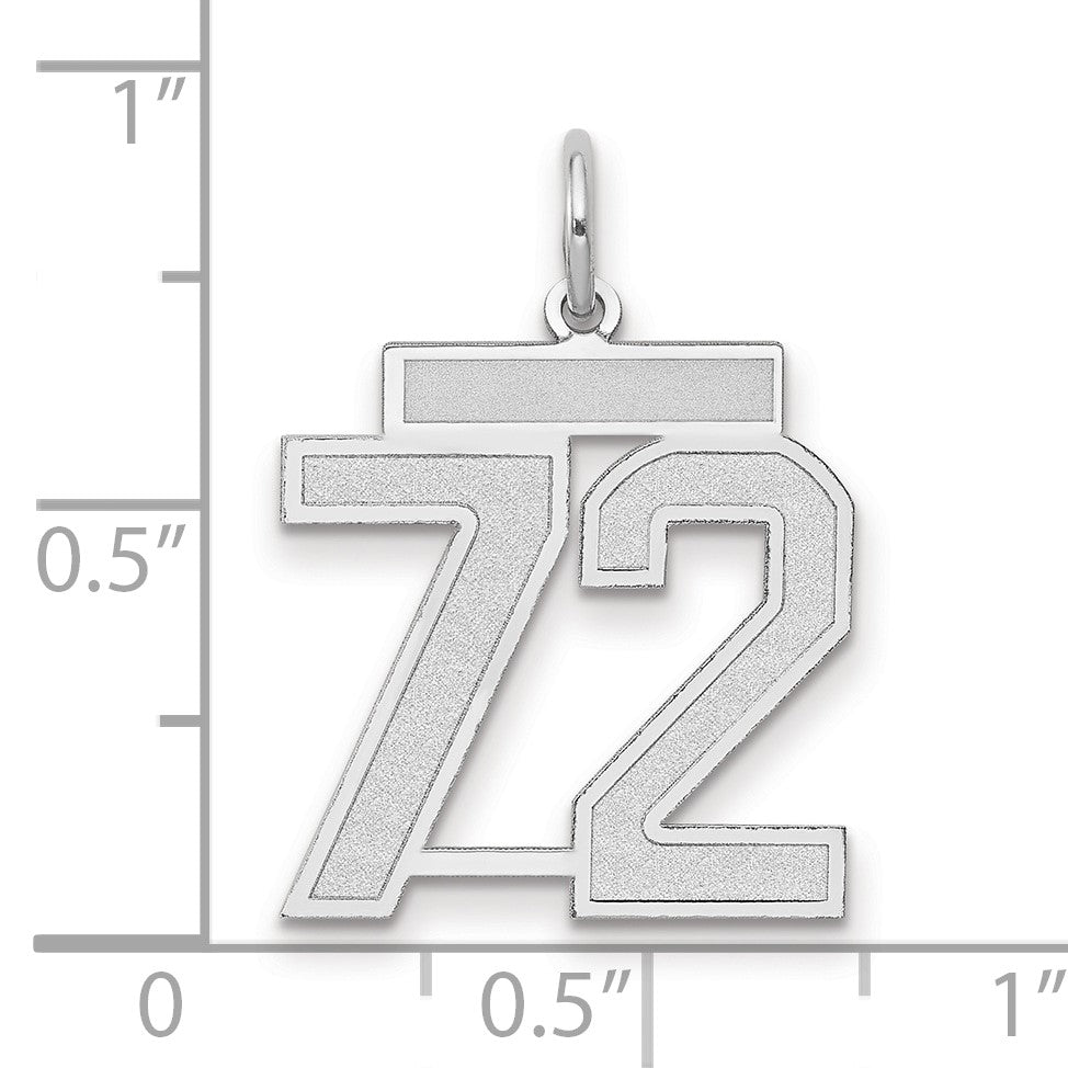 14kw Medium Satin Number 72 Charm