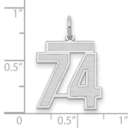 14kw Medium Satin Number 74 Charm