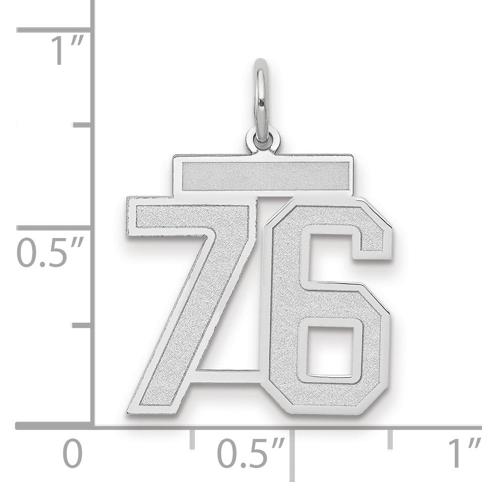 14kw Medium Satin Number 76 Charm