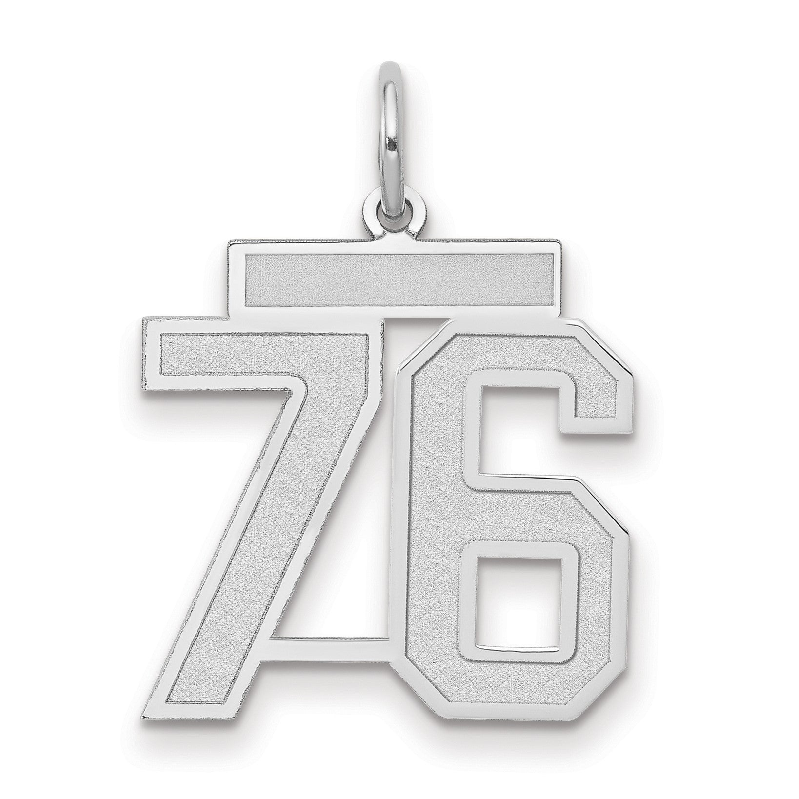 14kw Medium Satin Number 76 Charm