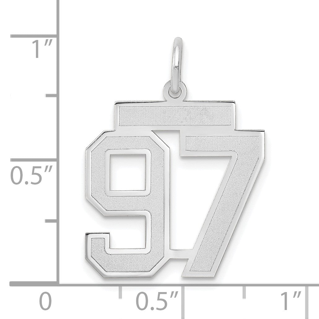 14kw Medium Satin Number 97 Charm