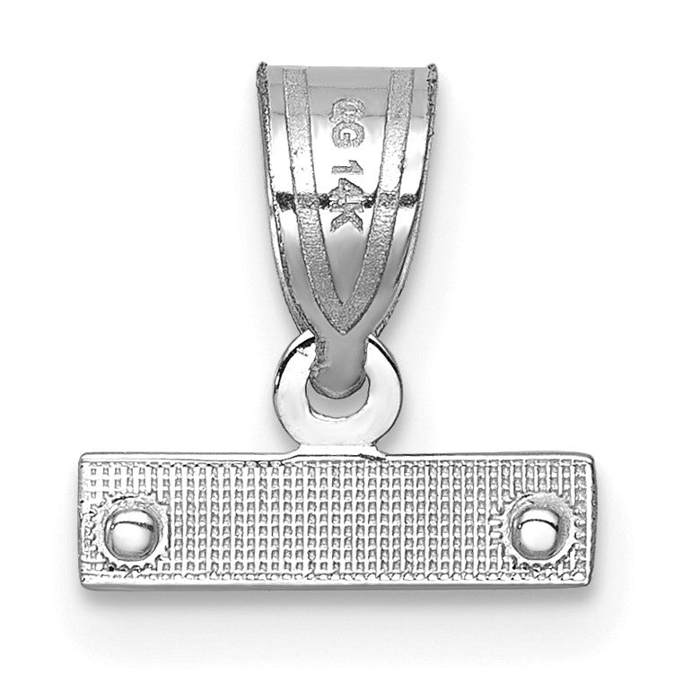 14kw Small Brushed Diamond-cut Number Top Charm