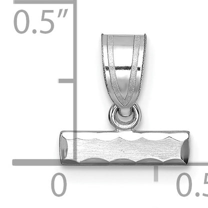 14kw Small Brushed Diamond-cut Number Top Charm